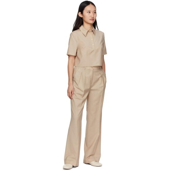 Loulou Studio Sbiru Pants in Beige XSmall New Womens Tailored Trousers - Picture 14 of 16